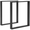Table Leg Set, 2 Steel Legs, 72 x 60 cm, Pre-drilled Holes, Steel, Black