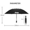For Jeep Car Fully Automatic Umbrella With LED Flashlight Reflective Stripe For Jeep Renegade Compass Grand Cherokee Wrangler