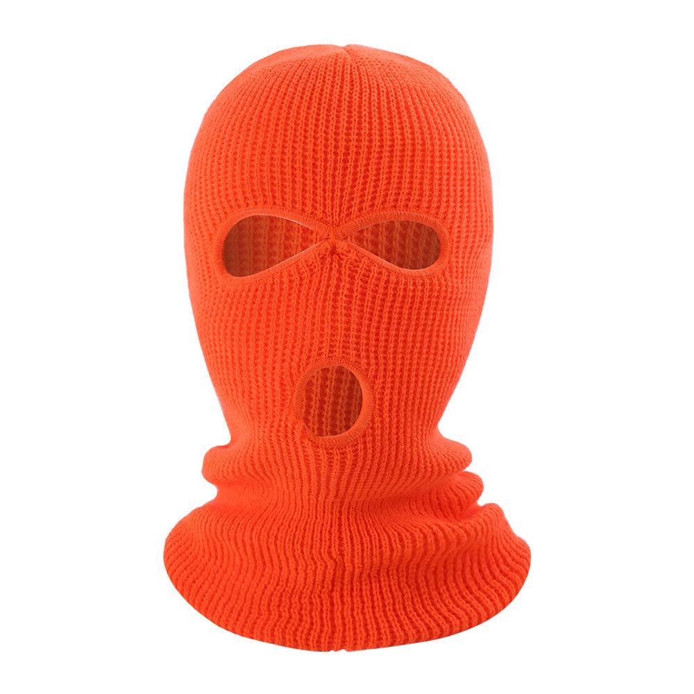 Winter Climbing Three-Hole Woolen Balaclava - Full Face Windproof Mask for Outdoor Cycling