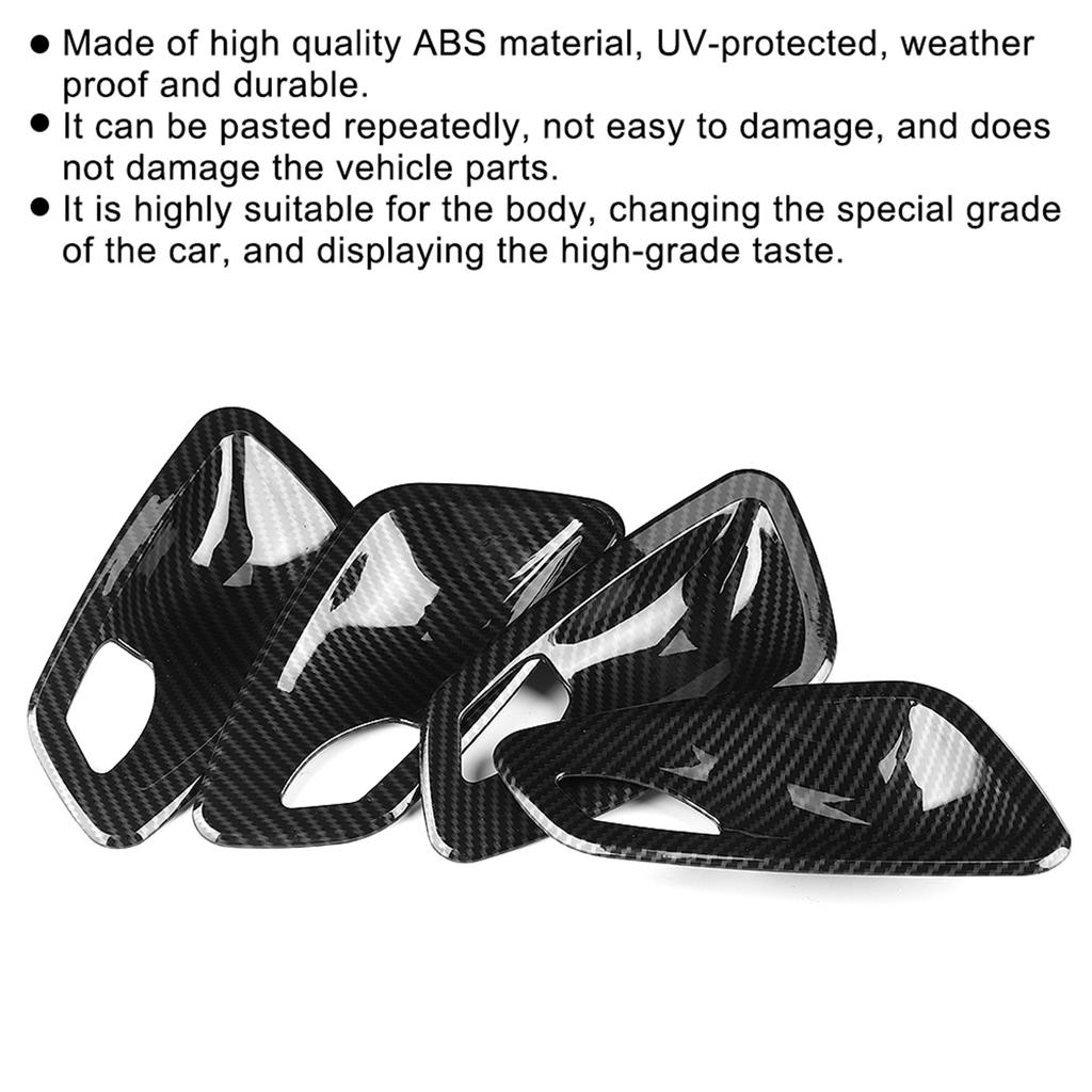 4 шт. Накладки на чашки внутренних дверных ручек с текстурой углеродного волокна, подходят для E90 3 серии 2005–2012