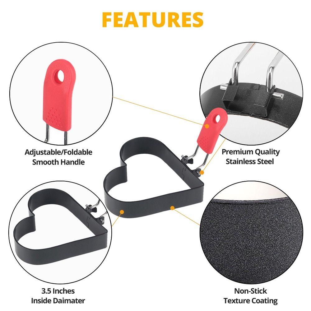 Форма для приготовления омлета в форме сердца, складная ручка, форма для жарки яиц, новая сковорода для омлета, приготовление завтрака