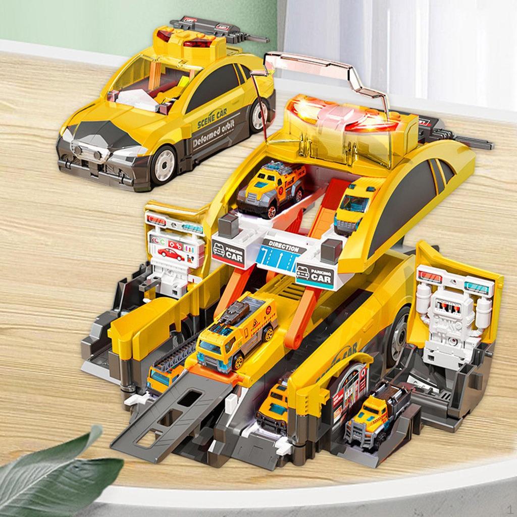 Набор игрушечных машин для детей, гоночный трек для грузовиков, креативный, деформация с 6 маленькими