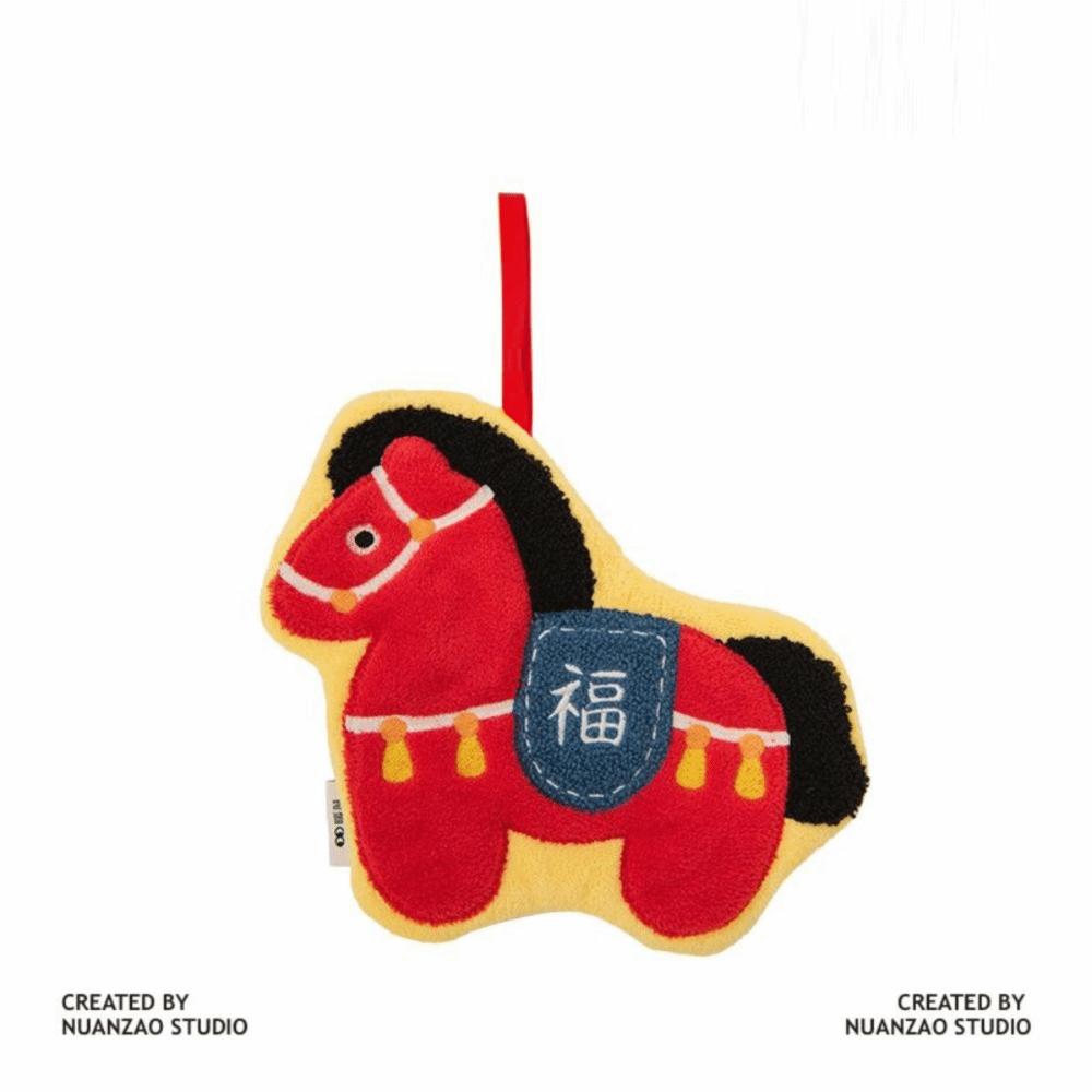 Полотенце для рук из кораллового вельвета Год Лошади Утолщенное Быстросохнущее Кухонное Полотенце для Ванной Комнаты Подвесное Водопоглощающее Салфетка для Умывания Домашнее