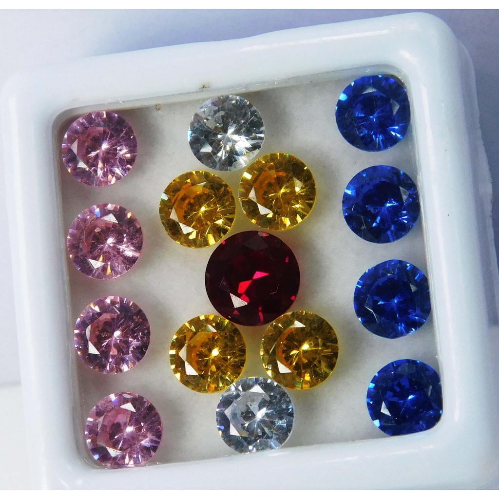 20 Pcs Natural Sapphire Mix Color Round Cut   Best Loose Gemstones Lot