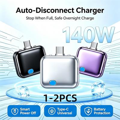 Fully Charged Smart Automatic Separator Mobile Phone Overcharge Protection Automatic Power-Off Data Cable 140W Fast Charging 5