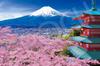 EPOCH 1000 Piece Jigsaw Puzzle Japanese Scenery Spring Breeze Fuji and Pagoda Yamanashi X with Glue and Spatula with Score Ticket EPOCH Five-storied -