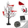 Christmas Tree Light with Cardinals Glowing Vintage Tree Decor Red