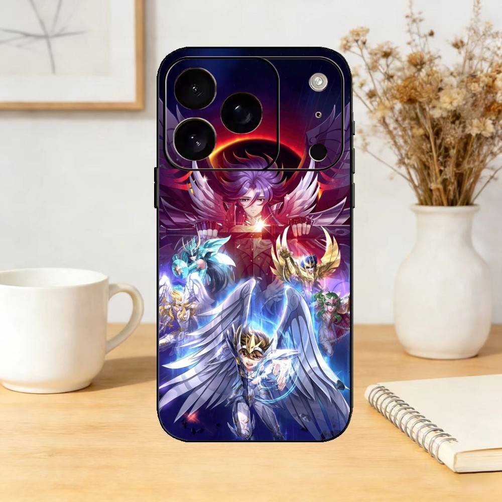 Чехол для телефона S-Saint Anime S-SeiyaS для iPhone 17,16,15,14,13,12,11 Plus,Pro,Max,Mini Силиконовый черный Мягкий чехол
