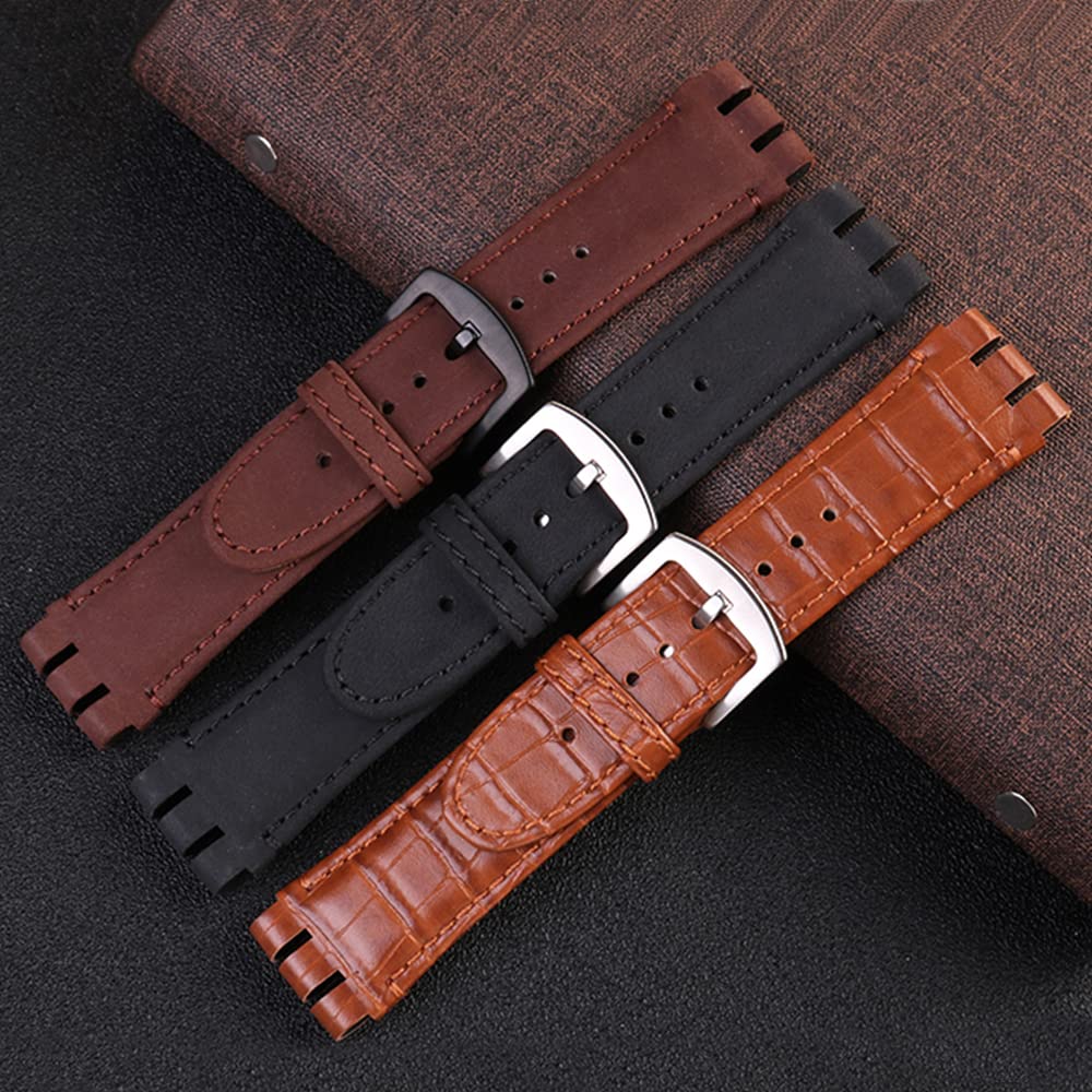 Chocoman 23mm Swatch Replacement Watch Band 3 Spring Spring Bar and (Includes Bars, Remover, Box)