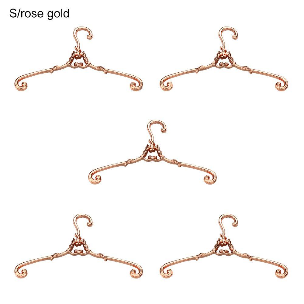 5pcs Mini Toy Alloy Bedroom Decor Dolls Clothes Accessories 4/6.5cm Hangers Dollhouse Furniture