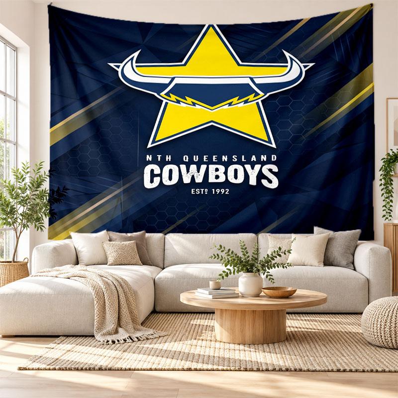 North Queensland Cowboys Wall Tapestry, Soft Fabric Wall Hanging, Decorative Backdrop For Bedroom Home Wall Art