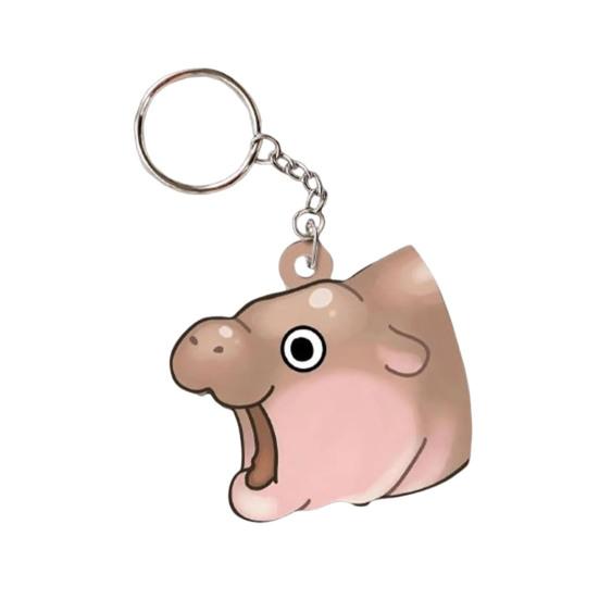 Брелок в виде бегемота, брелок в виде бегемота для любителей бегемотов, акриловая подвеска для школьной сумки на плечо