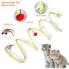 Folded Cat Tunnel S Type Cats Tunnel Spring Toy Mouse Tunnel with Balls and Crinkle Cat Outdoor Cat Toys for Kitten Interactive