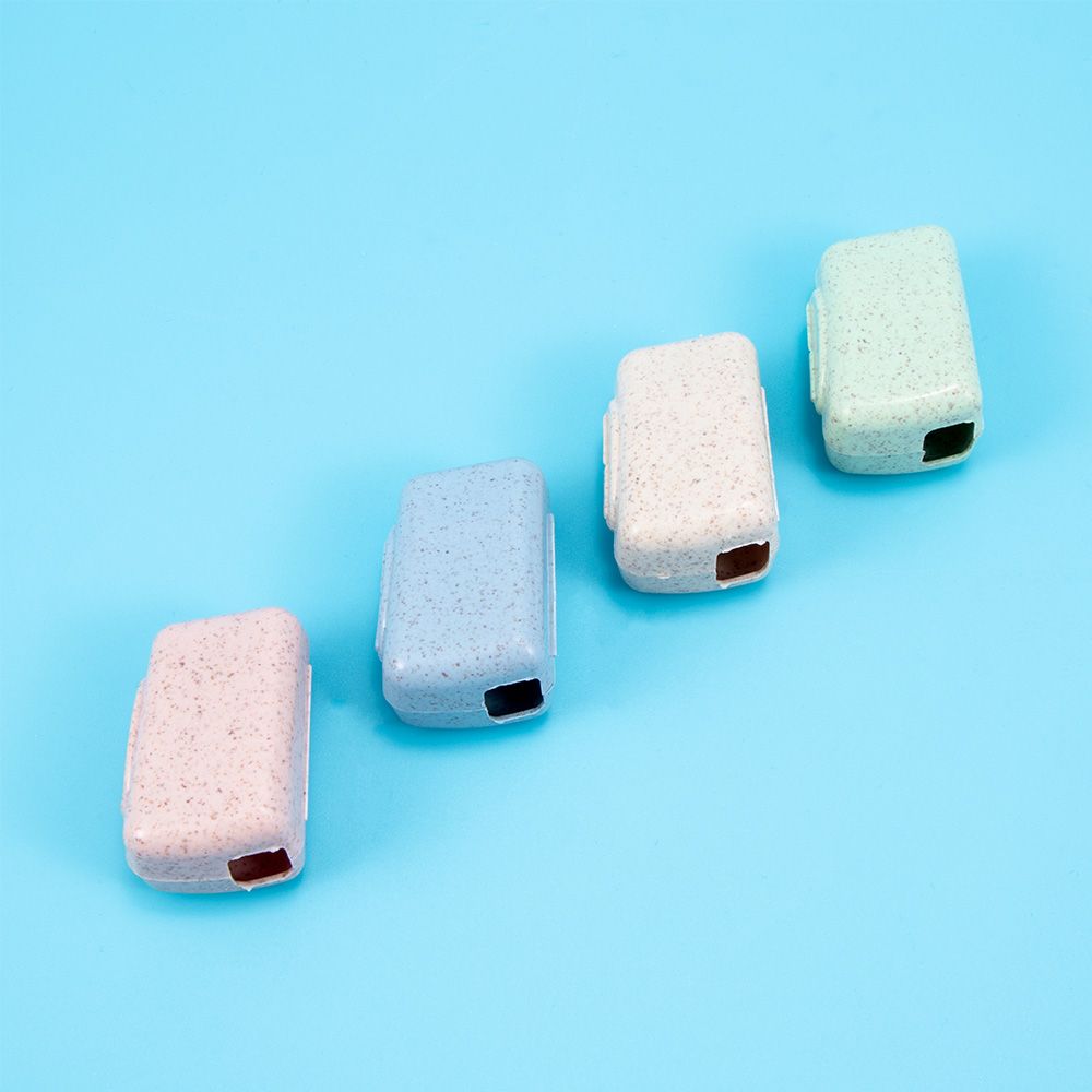 Dustproof Portable Health Cleaner Wheat Straw Travel Toothbrush Head Cover 4PCs Protective Case
