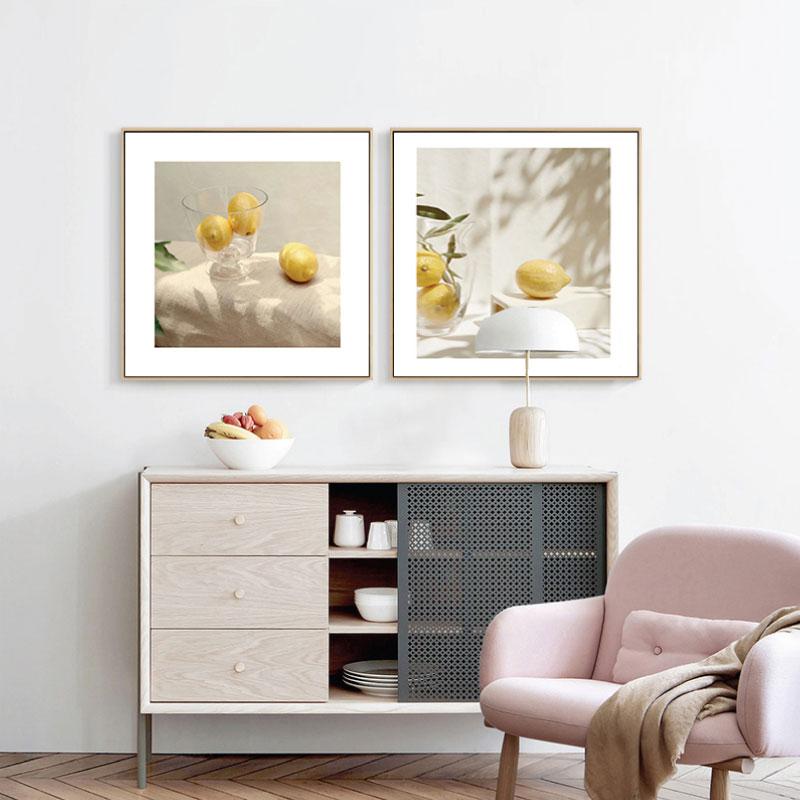 Nordic Minimalism Yellow Lemon Pictures Fruit Posters and Prints Wall Decoration Paintings for Kitchen Decor Restaurant Decor