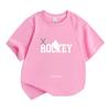 Unisex Kids Boys Girls 100% Cotton Crew Neck Short Sleeve T-Shirt, Cool Ice Hockey Graphic Casual Lightweight Tee for Children Daily Sports Outdoor We