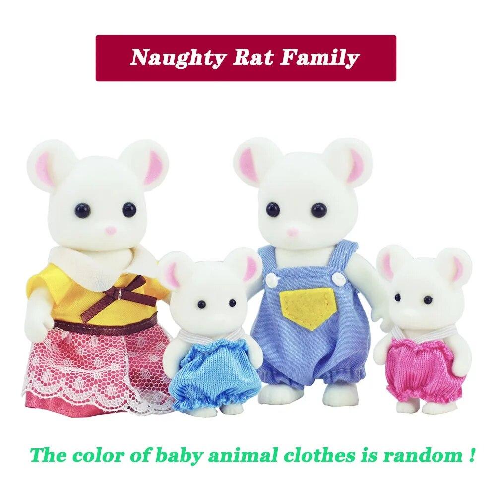 Simulation Forest Reindeer Family Doll Dollhouse Figures Furniture Set DIY Playset Play House Girls Toys Accessories Xmas Gifts