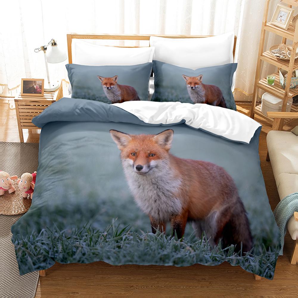 3D The Fox Постельное белье Пододеяльник с наволочкой Твин Полный Queen King Постельное белье Постельное белье