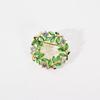 Green Leaf Ring Brooch Women'S Exquisite Small Corsage Fixed Clothes Pin Summer Anti-Light Buckle Shirt Neckline Accessories