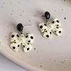 1 Pair Cute Elegant Women Earrings Faux Pearl Bow Knot Drop