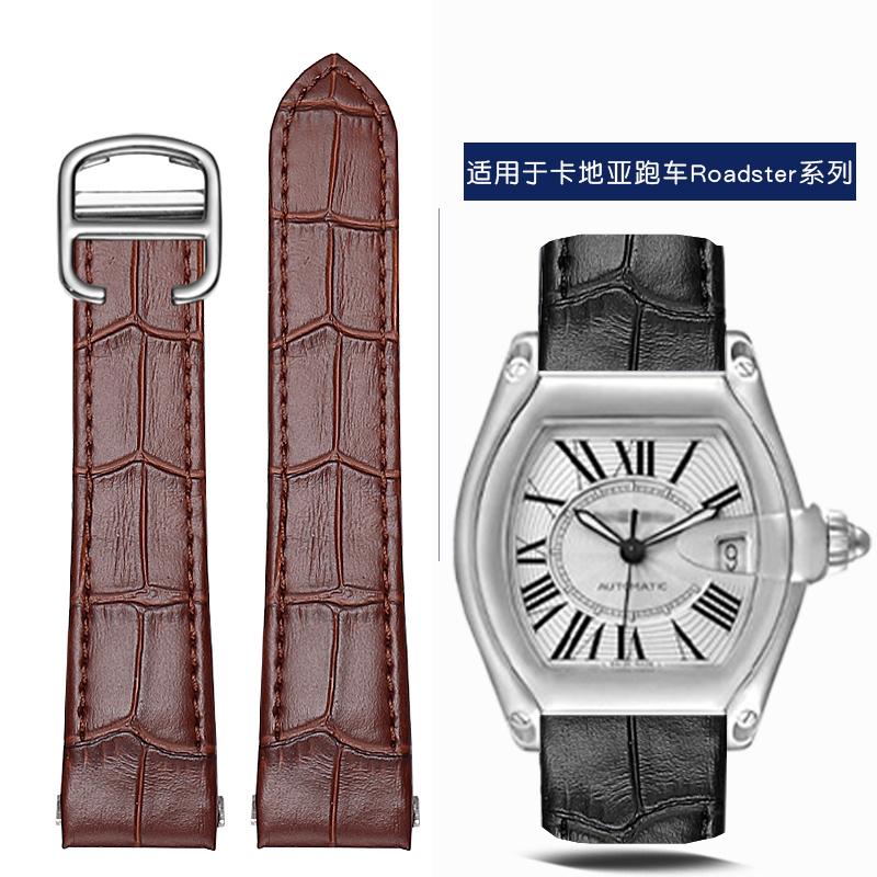 19 мм 20 мм Для Cartier Roadster W6206018 W6206017 Нейлоновый ремешок для часов Мужской Холст Быстрый Металлический адаптер Кожа коровы Аксессуары ремешка для часов