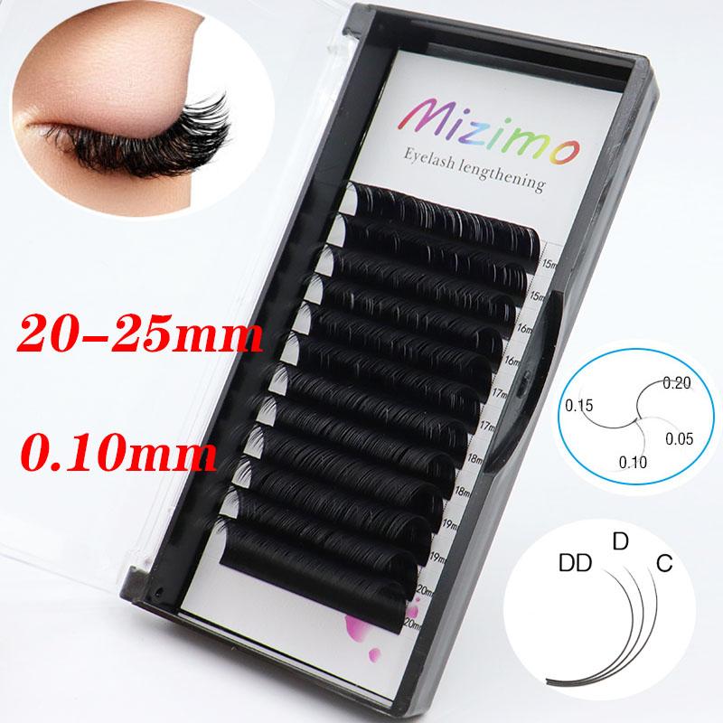 MIZIMO Черные, одиночные, привитые накладные ресницы, толщина 0,05/0,07/0,10/0,15/0,20 мм, длина 8-25 мм, натуральные удлиненные.. Составить