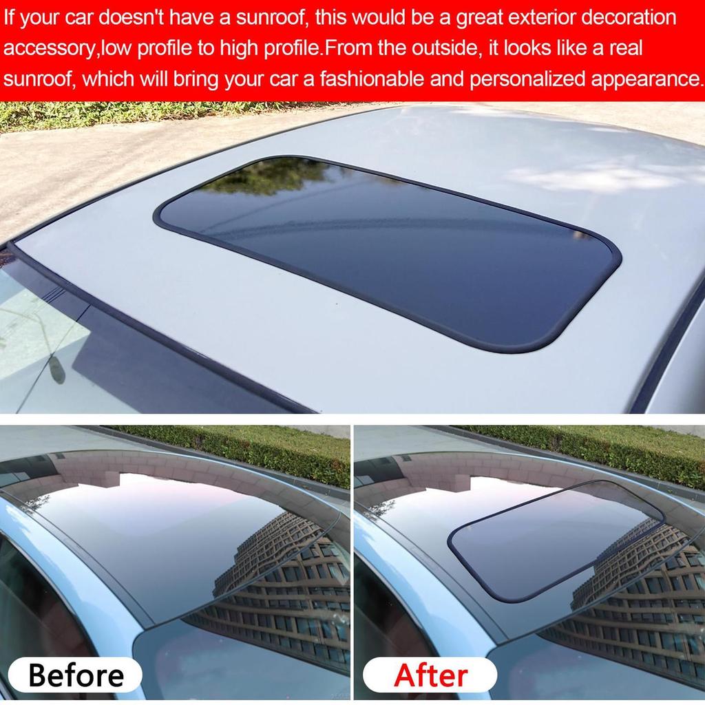 Автомобильный поддельный люк Модифицированный люк Декорация Автомобильный солнцезащитный козырек Наклейки Наклейки Термостойкая Автомобильная декорация 79x38см