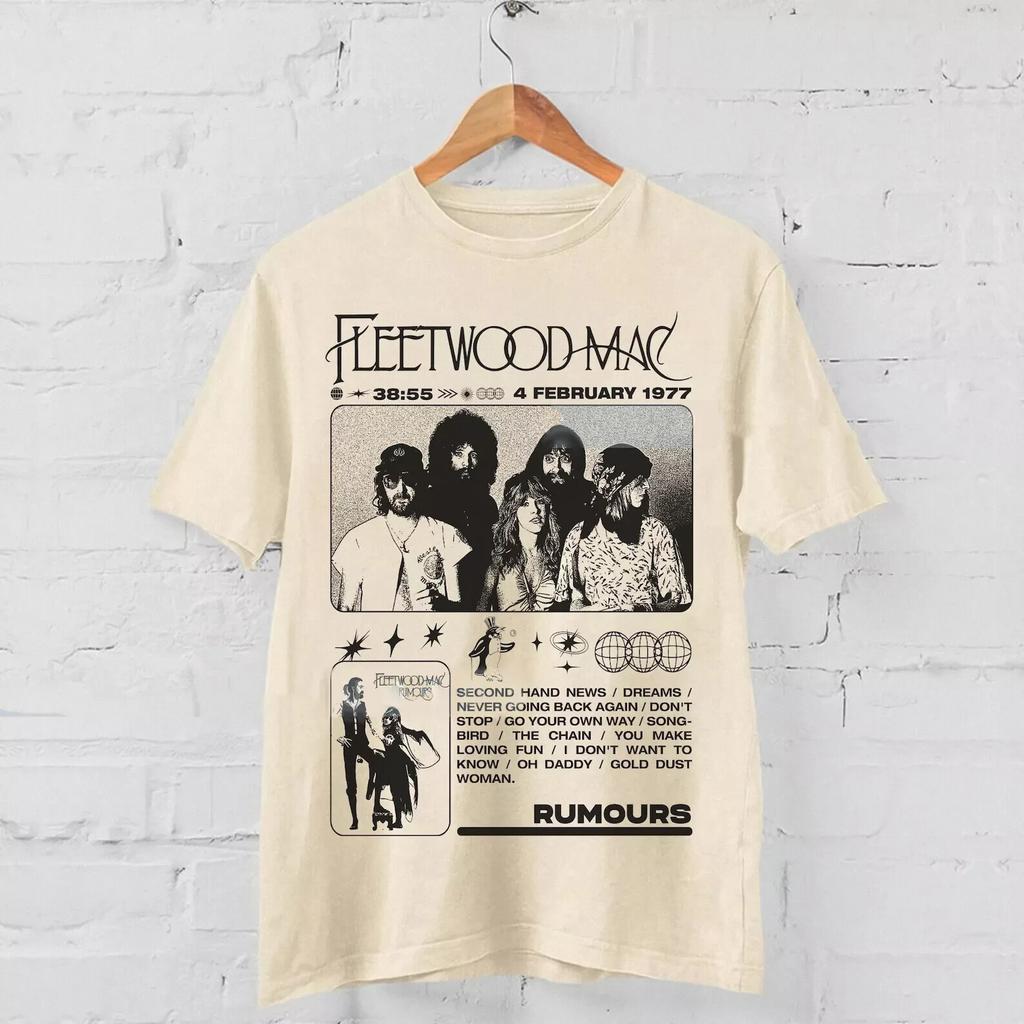 Vintage 90s Fleetwood Mac Rumours 1977 Music Band T-Shirt For Men Women Sz S-4XL