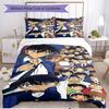 3pcs Duvet Cover Set (1*Duvet Cover + 2*Pillowcase, Without Core), Detective Conan Print Soft All‑Season Bedding Set, Home Bedroom Decor Gift