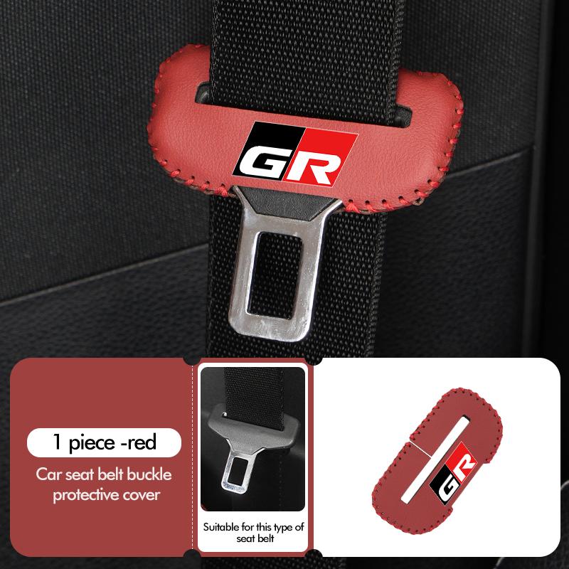 MZD1 For Toyota Car Seat Belt Buckle Plug Leather Car Seat Belt Clip Protective Covers Crown GR Corolla YARIS Auris C-HR Hilux Vios