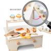 Kids Food Wooden Stall Toy With Ice Cream Bbq For Learning And Imaginative Play
