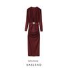 Kaslead New Arrival Women's Clothing Fashion Style Fashion Minimalist Inlaid Belt Dress 1026160605