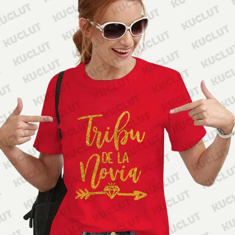 Spanish Team Bride Tribe T-shirt Woman Bachelorette Single Farewell Party Tees Bridesmaid Shirt Bridal Shower Wedding Y2k Tops