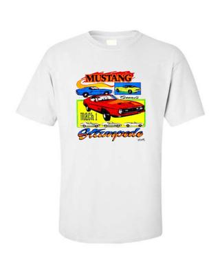 Футболка Ford Mustang Coupe Convertible Fastback 1971-73 Односторонняя или Двусторонняя печать