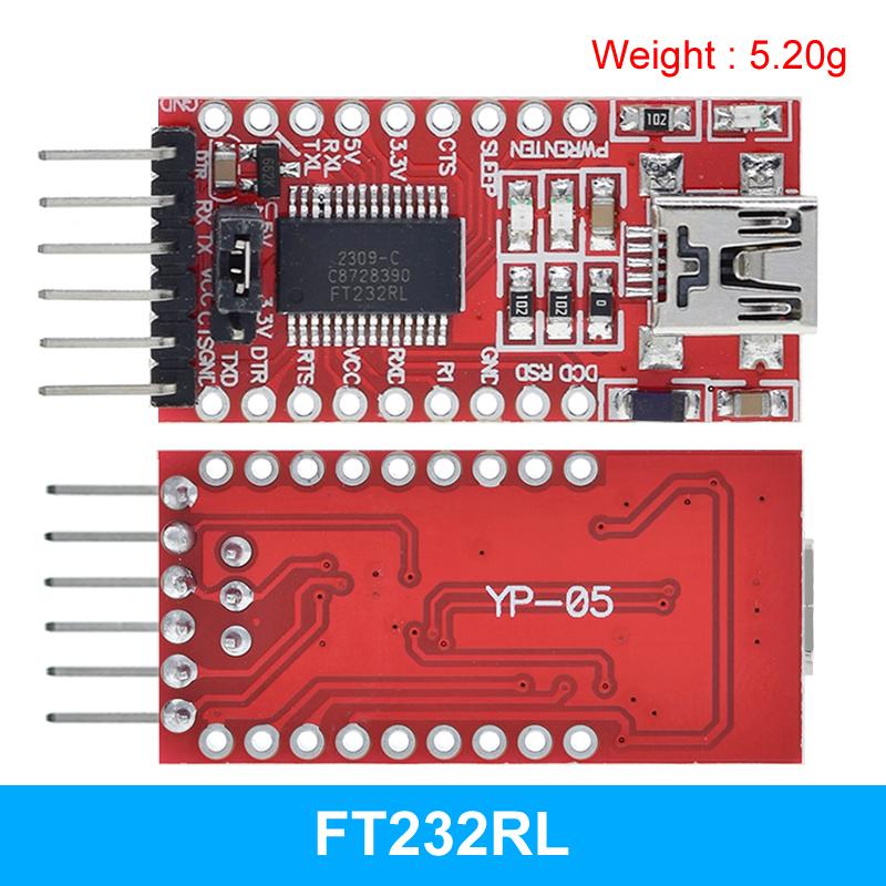 TZT 1/2/5PCS FT232RL FTDI USB 3.3V 5.5V to TTL Serial Adapter Module for Arduino FT232 Pro Mini USB TO TTL 232