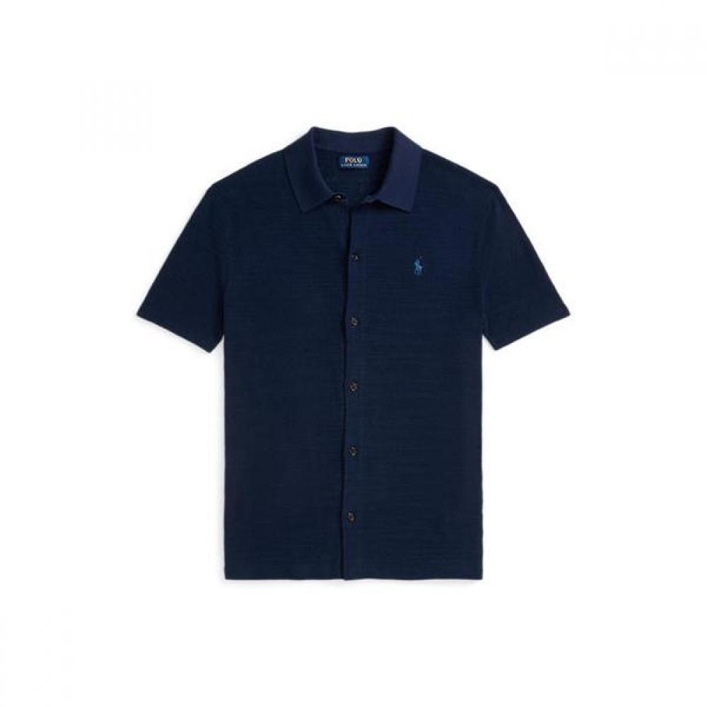 Polo Ralph Lauren Мужская рубашка-свитер из текстурированного хлопка и льна mnpoSwe1n820027400