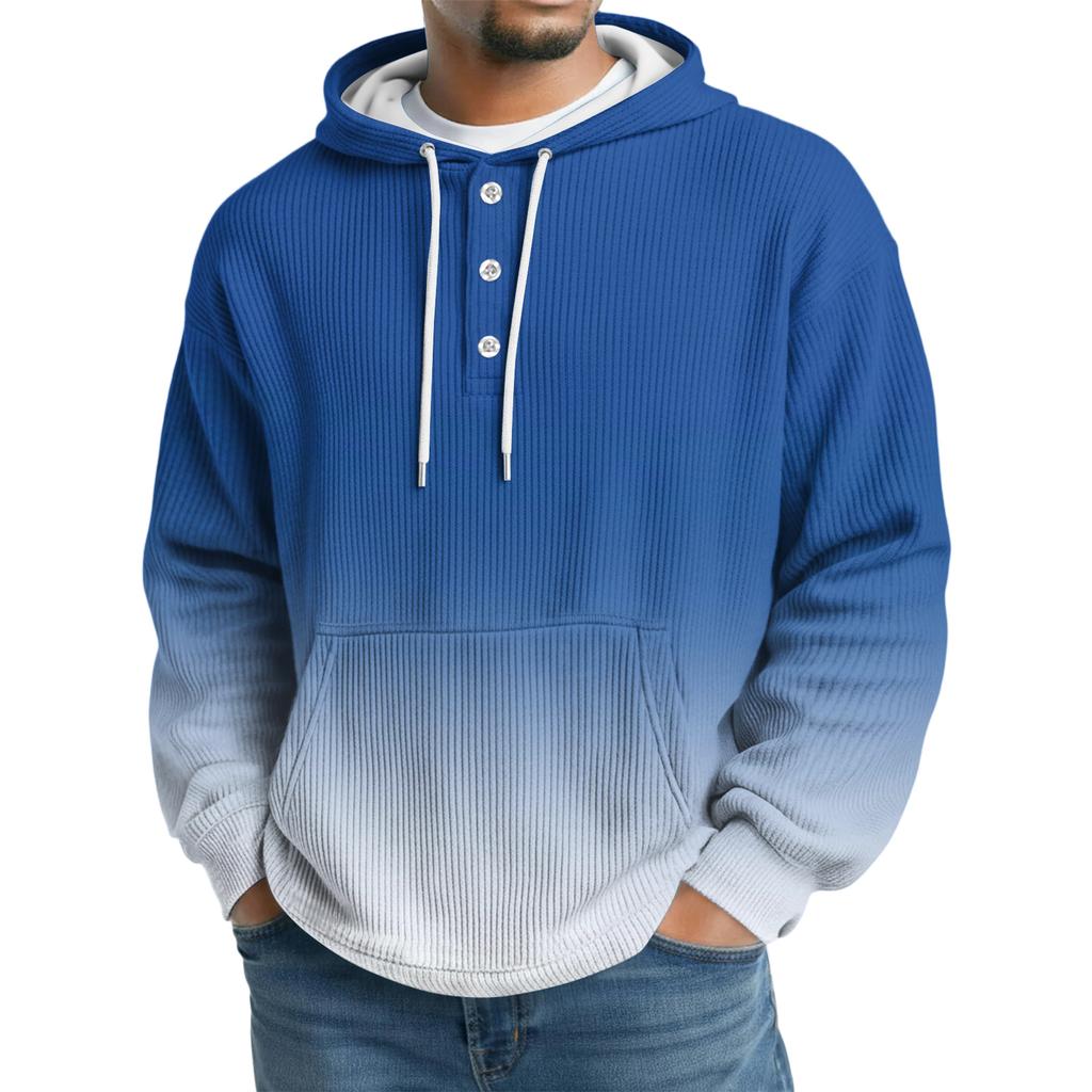 Men's Knit Hooded Sweatshirt Casual Long-Sleeve Sweatshirt