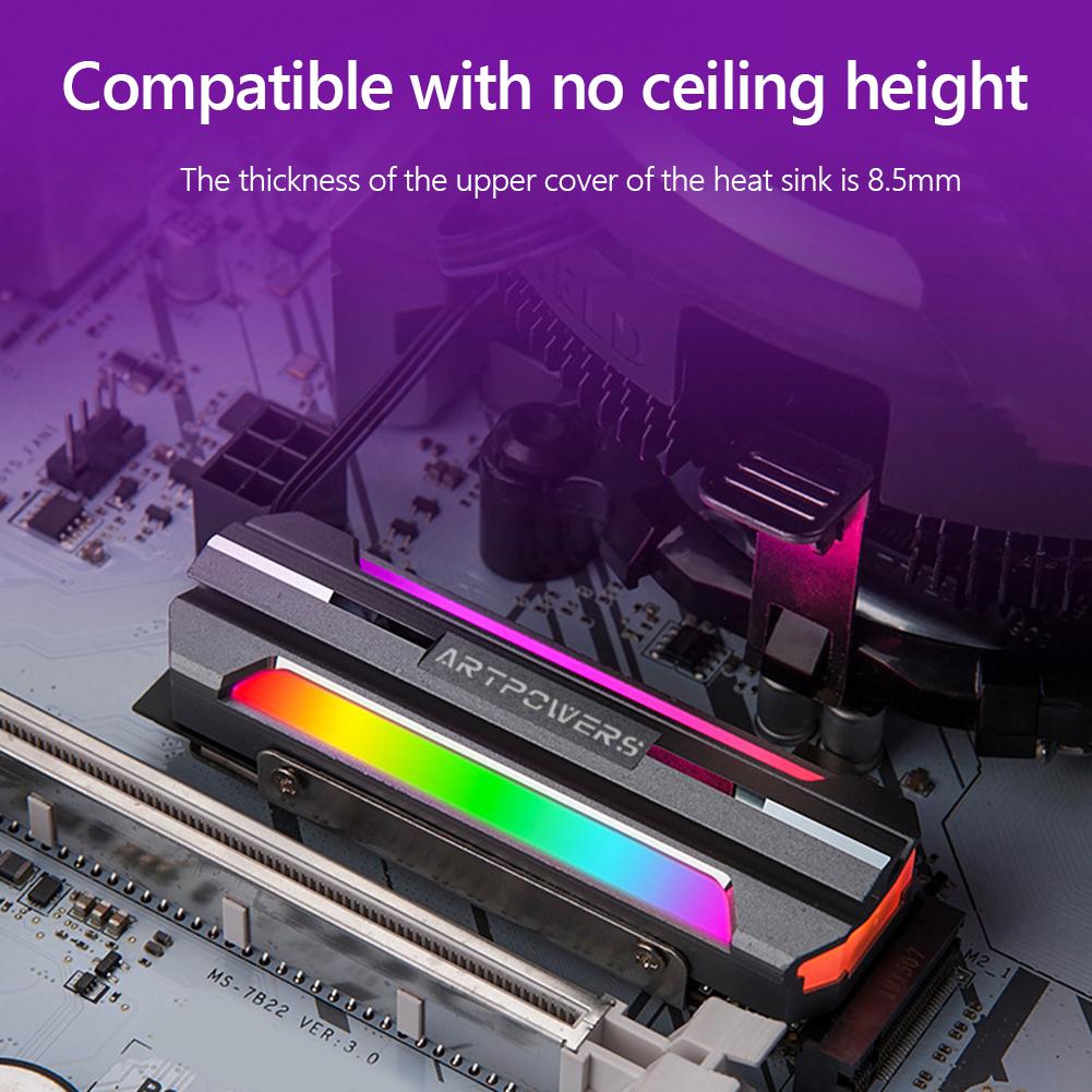 Радиатор для твердотельного накопителя M.2 SSD, охладитель из алюминиевого сплава, ARGB, радиатор для твердотельного жесткого диска M.2 2280 NVME, охлаждающий корпус
