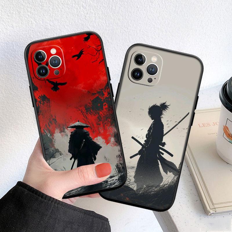 LO55 Япония Маска Самурая Мягкий Чехол для Телефона для Samsung Galaxy S20 S21 S22 Ultra FE + Plus A21S A22 A24 A25 A26 A30 A30S A31