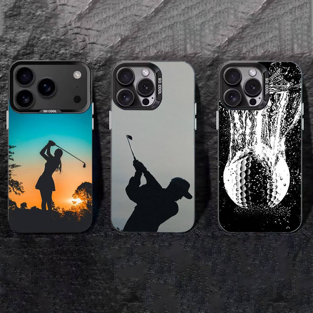 Golf BALL Phone Case For iPhone 17,16,15,14,13,12,11 Plus,Pro Max,XS,Colored silver phone case