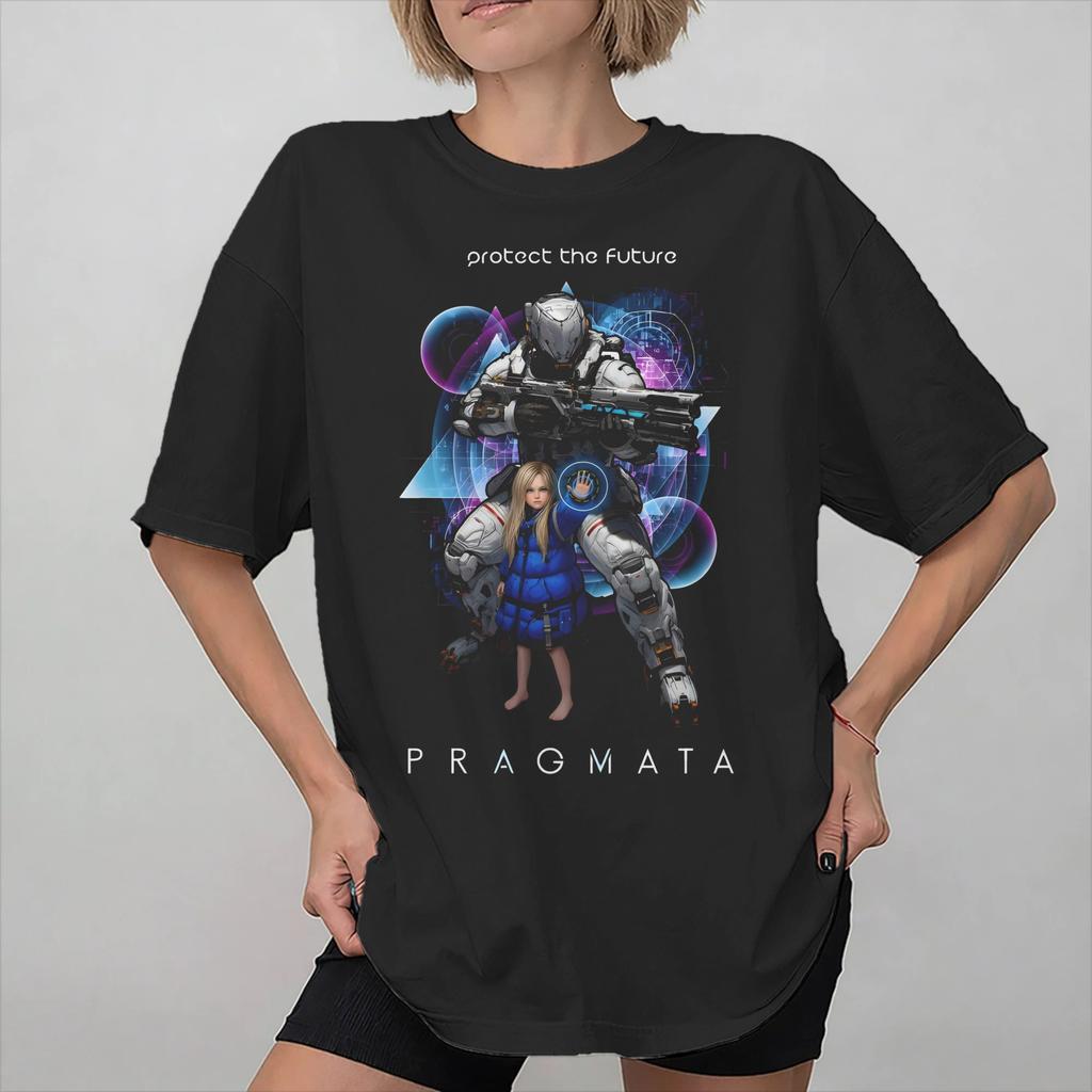 Graphic Printing Pragmata Game 2026 T Shirt For Unisex Cotton Tee Shirt Short Sleeve Clothing
