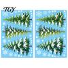 No Glue Window Art 2Pcs Christmas Snowflake Clings, Winter Green Pine Tree Static Glass Easy Apply Sticker Stickers, Snow Dots Xmas Decals for