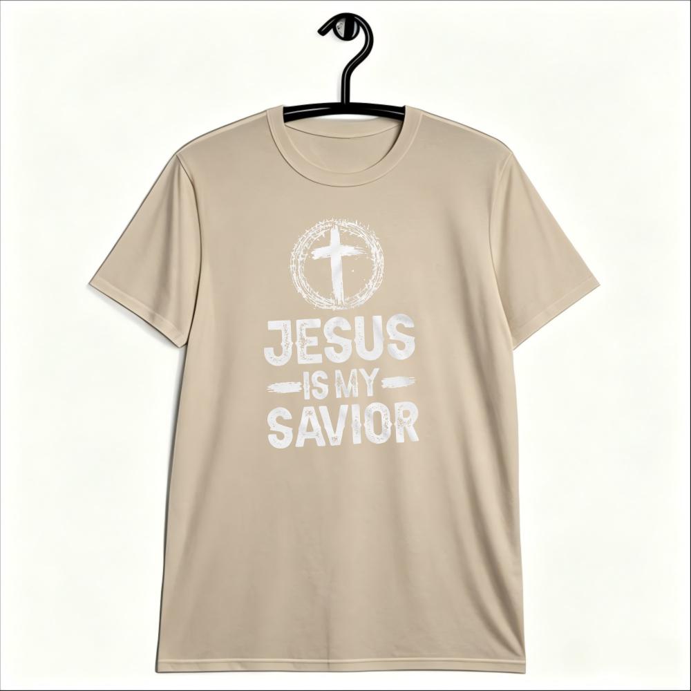 Esus Is My Savior Христианский Крест Графическая Футболка Основанная на Вере Религиозная Унисекс Футболка Летняя Футболка Унисекс В Потертом Стиле