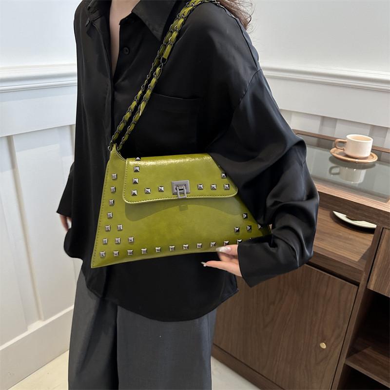 Стильная винтажная сумка-конверт Шикарная ретро сумка подмышку для женщин в черном, коричневом, белом, зеленом цвете