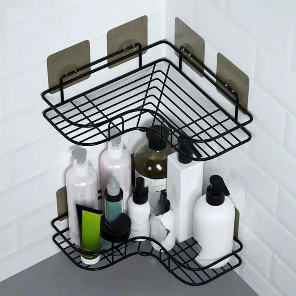 Железный треугольный стеллаж для хранения вещей, угловой настенный стеллаж для кухни, кухонный неперфорированный стеллаж для хранения вещей