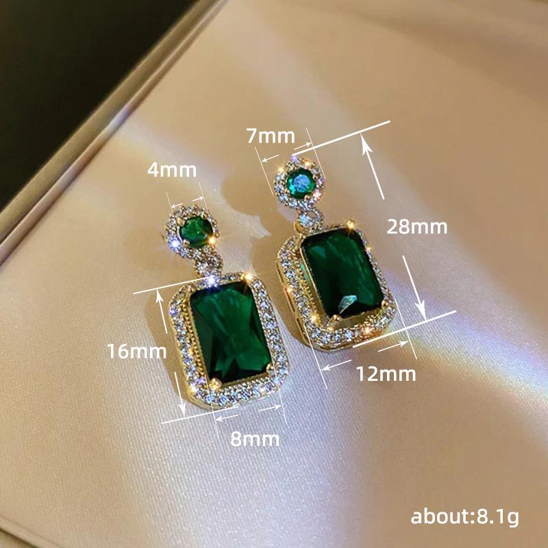 Huitan Full Bling Iced Out Blue/Green Cubic Zirconia серьги женские для свадьбы великолепные висячие серьги вечерние модные украшения