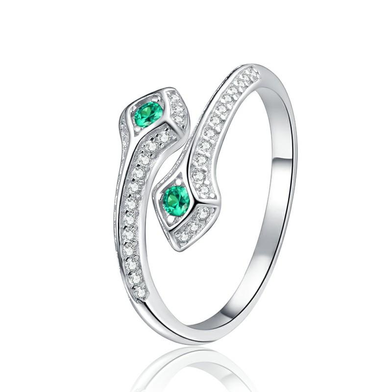 Изысканный корейский стиль S925 стерлингового серебра изумруд циркон серпентин открытое кольцо для женщин легкий роскошный нишевый дизайн изысканная мода