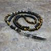 Hot Selling New Men Necklace From Europe and America Tiger Eye Stone Fused Rock Pendant Men Prayer Bead Necklace