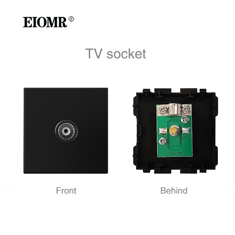 EIOMR A1 Series High-quality Plastic Panels Wall Switch EU French Electrical Outlets USB Type-C TV RJ45 Sensor Switch Module DIY