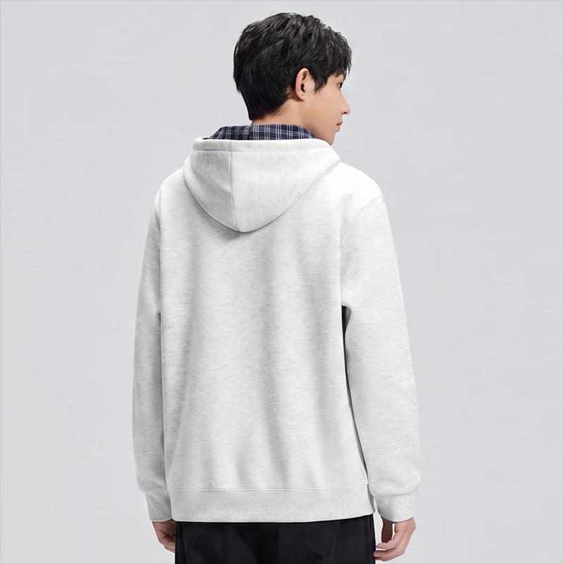 MARK FAIRWHALE Men's American-Style Color-Block Hooded Pullover Hoodie